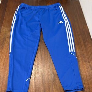 Men’s 2XL blue with white stripes with regular fit Adidas pants